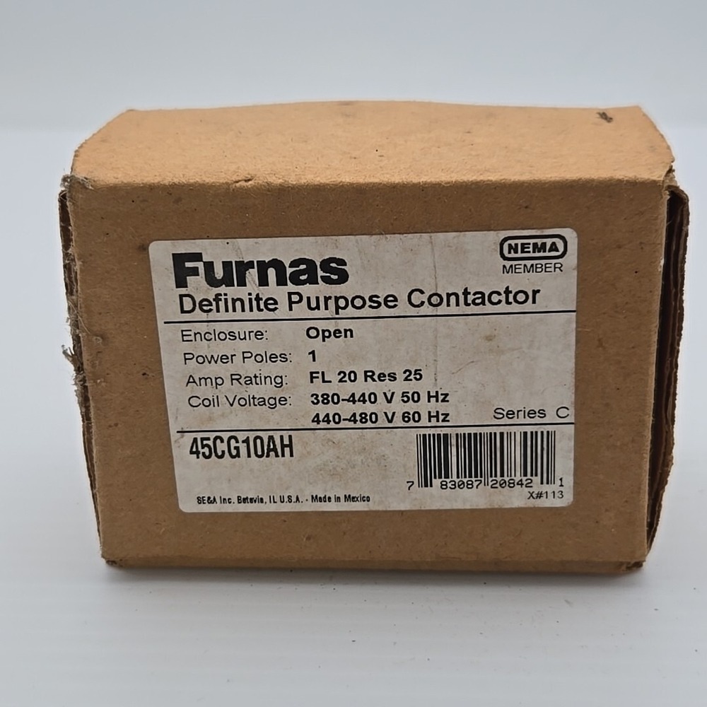 Siemens Furnas 45CG10AH Definite Purpose Contactor NEMA Series C 380-440V 1 Pole
